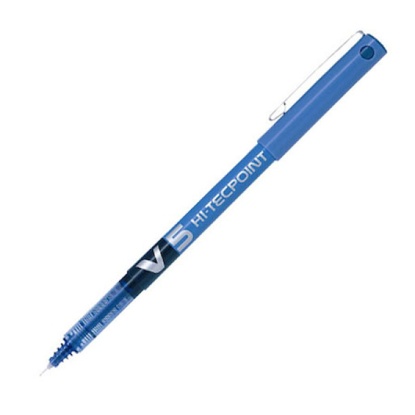 PILOT HI-TECPOINT BX-V5 0.5 MM BLUE GEL PEN, BOX OF 12 PCS 