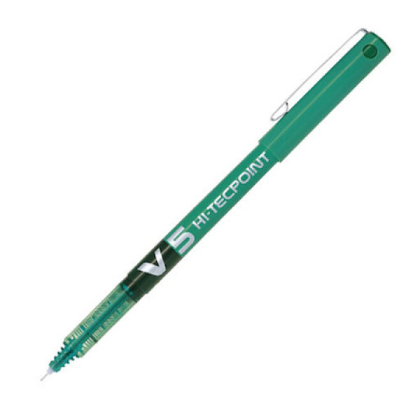 PILOT HI-TECPOINT BX-V5 0.5 MM GREEN GEL PEN, BOX OF 12 PCS 