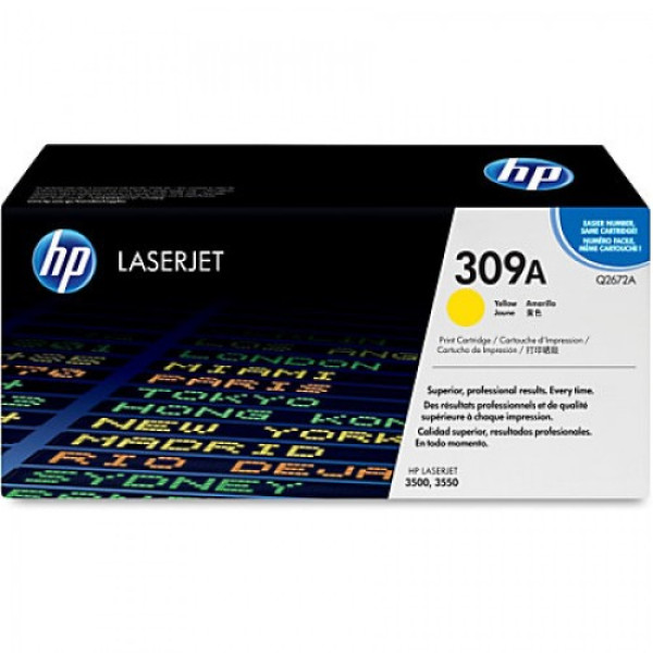 HP 309A LASERJET TONER CARTRIDGE YELLOW Q2672A (3500/3550)