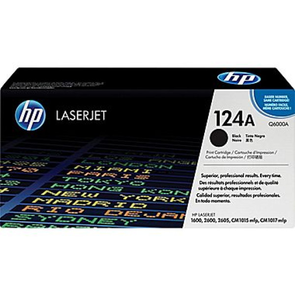 HP 124A LASERJET TONER CARTRIDGE BLACK Q6000A (CLJ 1600/2600N)