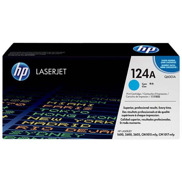 HP 124A LASERJET TONER CARTRIDGE CYAN Q6001A (CLJ 1600/2600N)