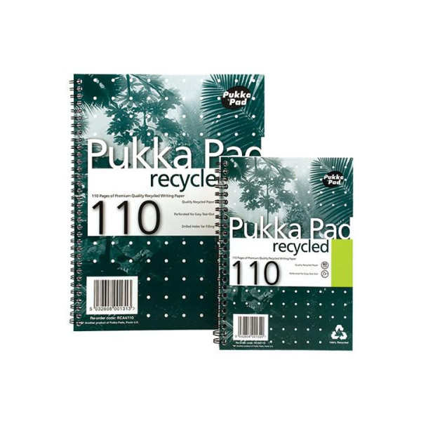 PUKKA RECYCLED PAD RCA5/110-3 A5 SIZE 80 GSM 110 PAGES