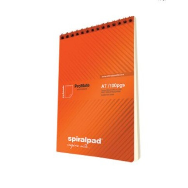 PROMATE TOP SPIRAL PAD A7 100 PAGES ASSORTED COLORS
