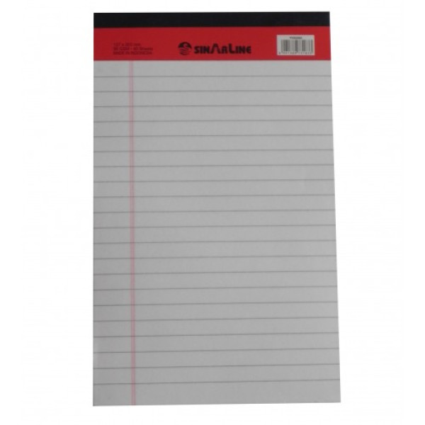 SINARLINE WRITING PAD LEGAL A5 50PG WHITE 