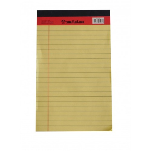 SINARLINE WRITING PAD LEGAL A5 50PG YELLOW