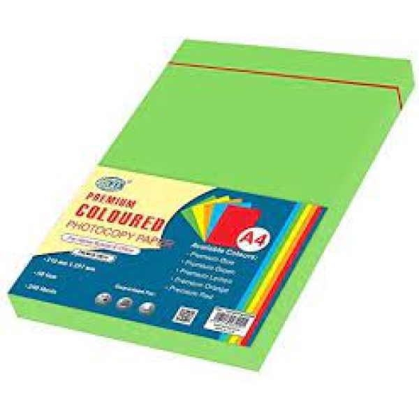 FIS A4 FSPWPA4250GR COLOR PAPER GREEN 80GSM 250 SHEETS PER REAM