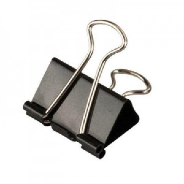  DELUXE BINDER CLIPS 32MM  BLACK, PACKET OF 12 PCS