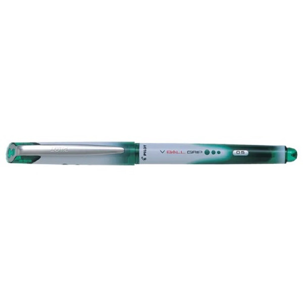 PILOT V-BALL GRIP VB-5 ROLLER BALL GREEN PEN 0.5 MM, BOX OF 12 PCS