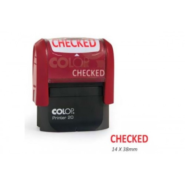 COLOP 20 L04 CHECKED ONLY SELF INK STAMP RED COLOR