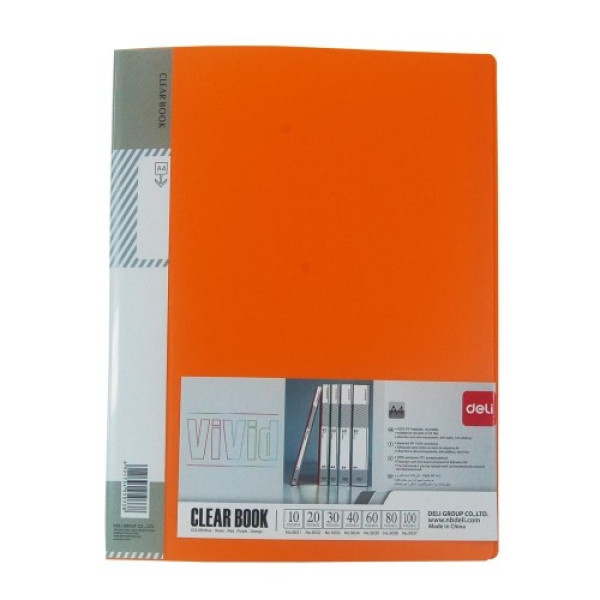 DELI DISPLAY BOOK E5034 A4 40 POCKET ASSORTED COLORS