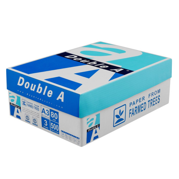 DOUBLE A PAPER A3 SIZE 80GSM WHITE 500 SHEETS PAGES REAM
