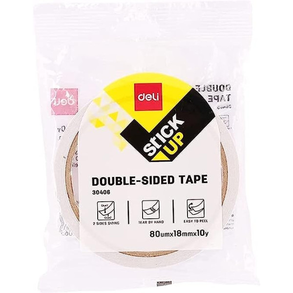 DELI DOUBLE SIDED TAPE 30406 18MMX10 YARD