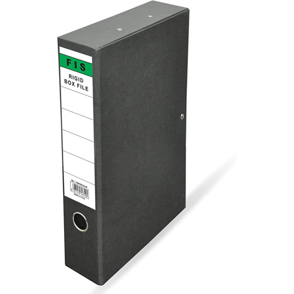 FIS RIGID BOX FILE FSBFRIGID-8P F/S 8 CM 210 X 330MM BLACK PLASTIC SIDES