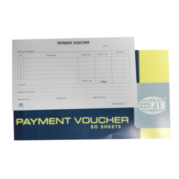 FIS PAYMENT VOUCHER BOOK FSCLPVB ENGLISH 21 X 12 CM,50 SHEETS,WHITE