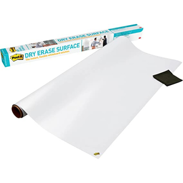 POST-IT DRY ERASE WHITEBOARD SURFACE DEF4x3 WHITE, 3 FT x 4 FT (91.4 CM x 1.21M)