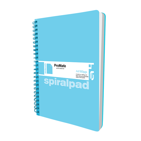 PROMATE 100% RECYCLED SIDE SPIRAL PAD A4 100 PAGES 