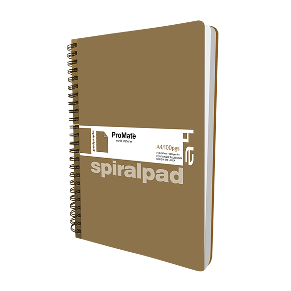 PROMATE 100% RECYCLED SIDE SPIRAL PAD A4 100 PAGES