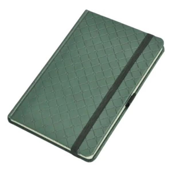 FIS EXECUTIVE ITALIAN PU NOTEBOOK A5 ELASTIC BAND,RULED,70GSM-96SHEETS FSNBEXA5CEGRD2 GREEN