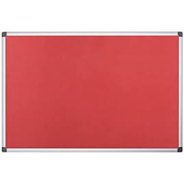 SUPER DEAL FELT NOTICE BOARD ALUMINIUM FRAME 90CMX120 CM RED