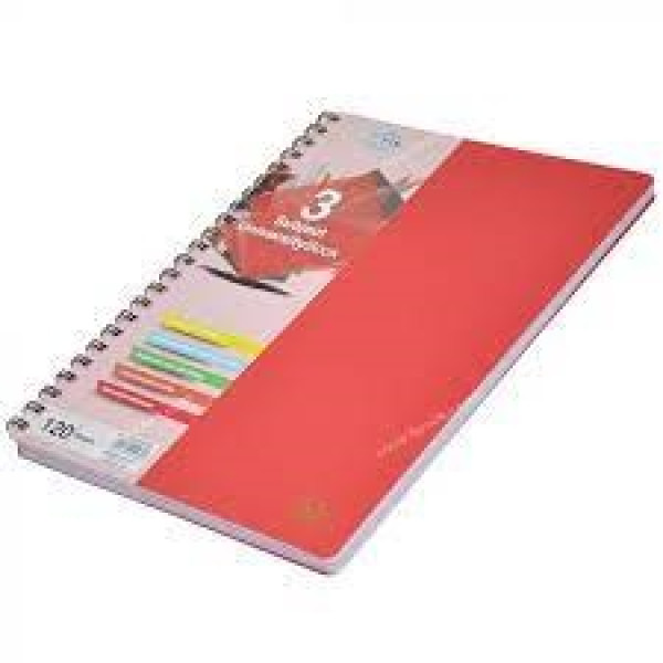 FIS A4 UNIVERSITY BOOK 3 SUBJECT FSUB3SPPSA 120 SHEETS,RED