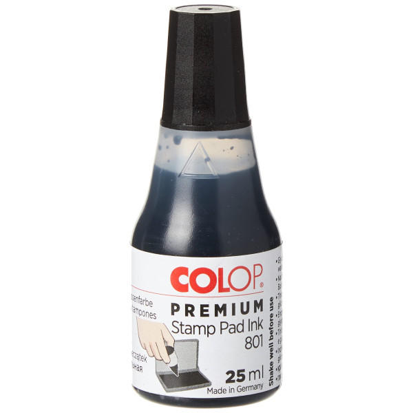 COLOP STAMP PAD REFILL INK 801 BLACK,25 ML