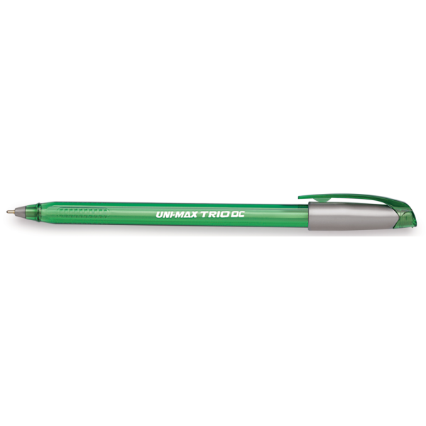 UNIMAX TRIO DC 1.0MM BALLPEN GREEN, BOX OF 50 PCS