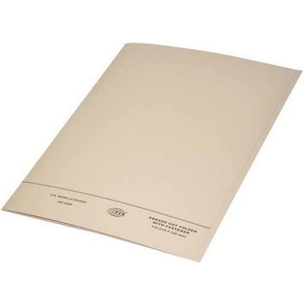 FIS FSFF7FBF SQUARE CUT FOLDER F/S FASTNER A4 (210 X 330MM) 320GSM BUFF PCKT/50